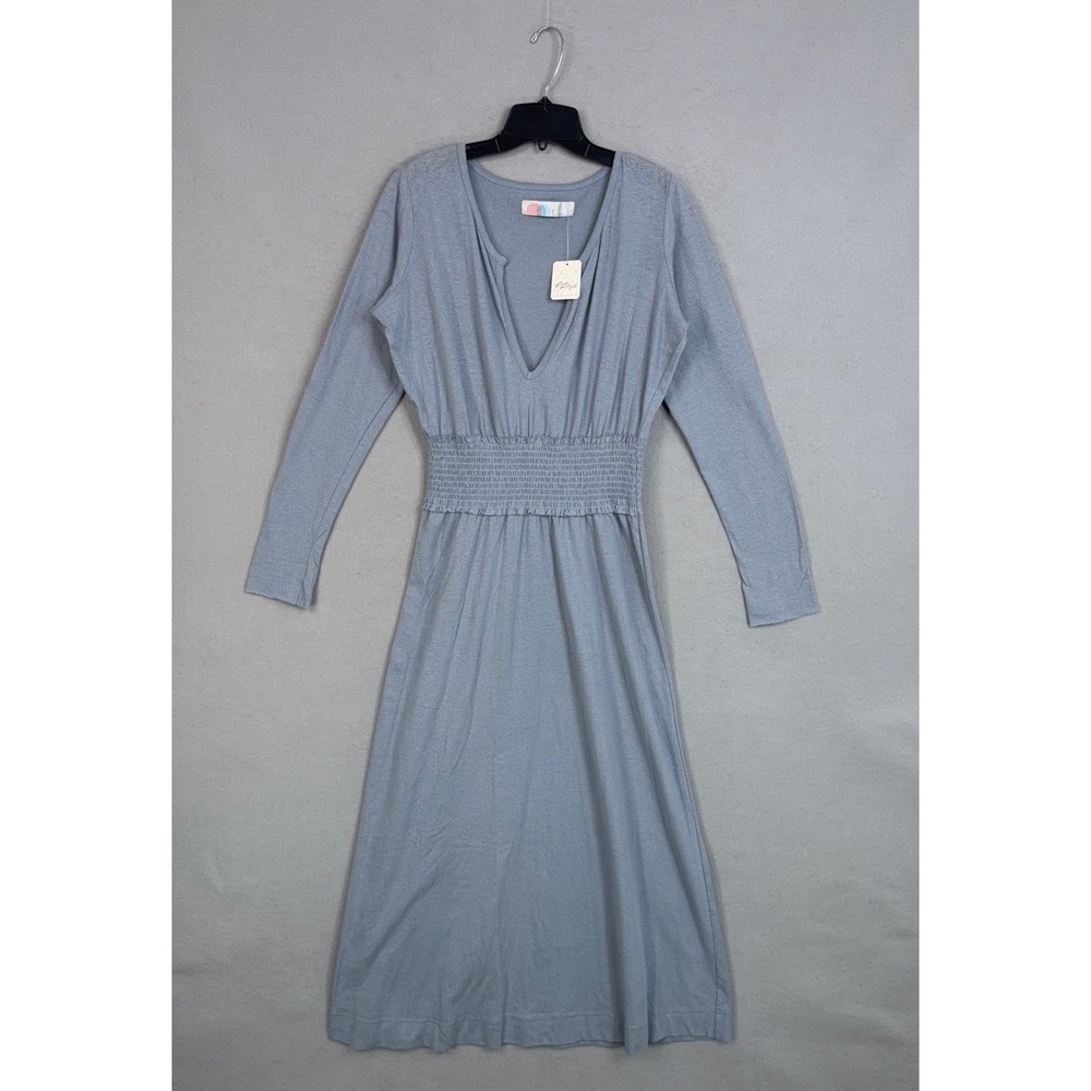 Free People Dress Womens Small Blue Autumn Sky Smocked Waist Boho FP Beach NWT